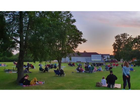Outdoor cinema in Lapmežciems village (Latvia) in 2020 (community service of NGO InBi from Engure municipality, project Act Local)